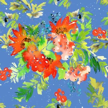 Watercolor seamless Christmas pattern Stock Illustration