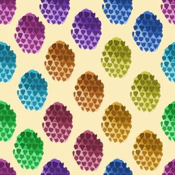 Watercolor Seamless Easter eggs pattern Stockfoto's