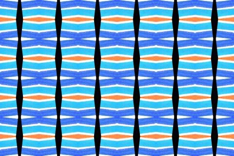 Watercolor seamless geometric pattern design illustration. Background texture Illustrazione stock