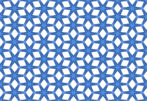 Watercolor seamless geometric pattern design illustration. Background texture Stock Illustration