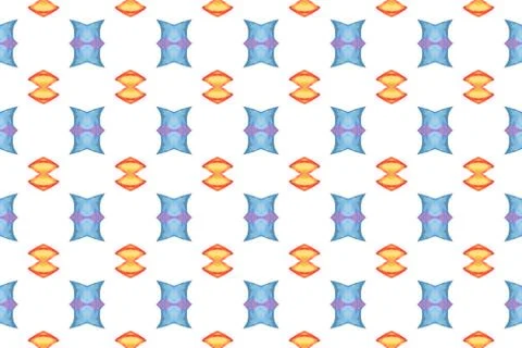 Watercolor seamless geometric pattern design illustration. Background texture Stock Illustration