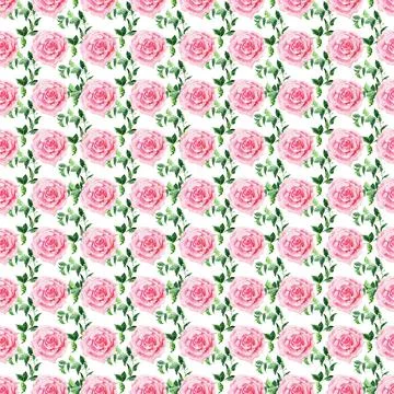Watercolor seamless pattern with aromatic herbs and flowers Stock-Illustration
