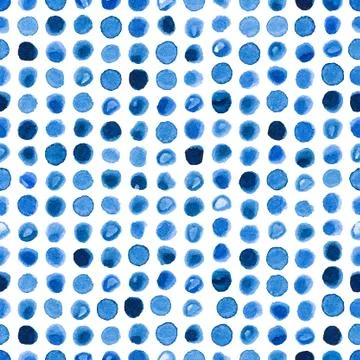 Watercolor seamless pattern background with hand drawn circles Stock Illustration