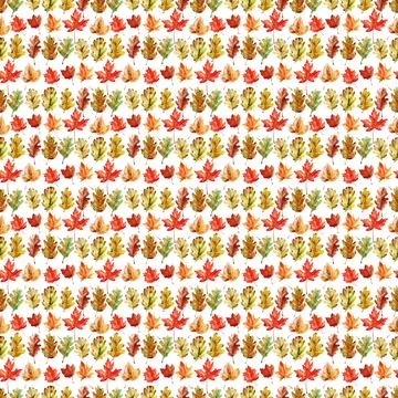Watercolor seamless pattern with bright multicolored autumn 库存插图
