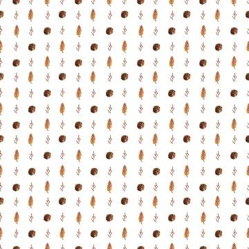 Watercolor seamless pattern with bright multicolored autumn 库存插图