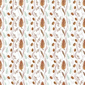 Watercolor seamless pattern with bright multicolored autumn leaves Illustrazione stock