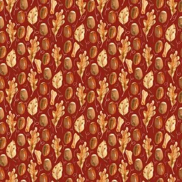 Watercolor seamless pattern with bright multicolored autumn leaves Illustrazione stock