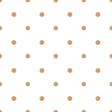 Watercolor seamless pattern of brown dots on a white background. Simple drops イラスト素材