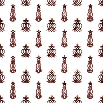 Watercolor seamless pattern with Celtic elements 库存插图