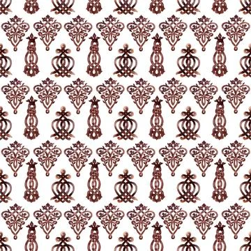 Watercolor seamless pattern with Celtic elements Illustrazione stock