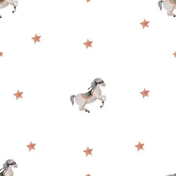 Watercolor seamless pattern christmas nutcracker with flags and green balls on a Stock Illustration