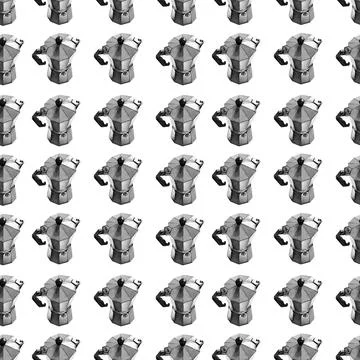 Watercolor seamless pattern with coffee attributes and coffee Illustrazione stock