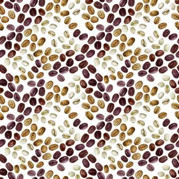 Watercolor seamless pattern with coffee attributes and coffee Illustrazione stock