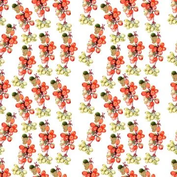 Watercolor seamless pattern with coffee attributes and coffee Illustrazione stock
