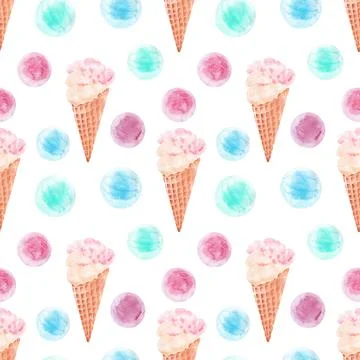 Watercolor seamless pattern with cooking tools and holiday sweets 스톡 일러스트