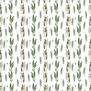 Watercolor seamless pattern drawing with branches and cherry blossoms Illustrazione stock