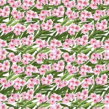 Watercolor seamless pattern drawing with branches and cherry blossoms Illustrazione stock