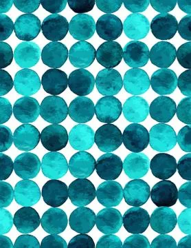 Watercolor seamless pattern with emerald circles. Stock Illustration