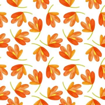 Watercolor seamless pattern of exotic flowers Illustrazione stock