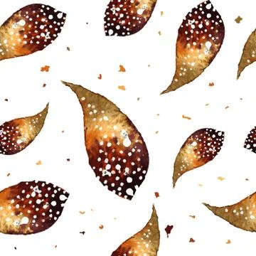 Watercolor seamless pattern with feathers. Vector illustration Stock Illustration