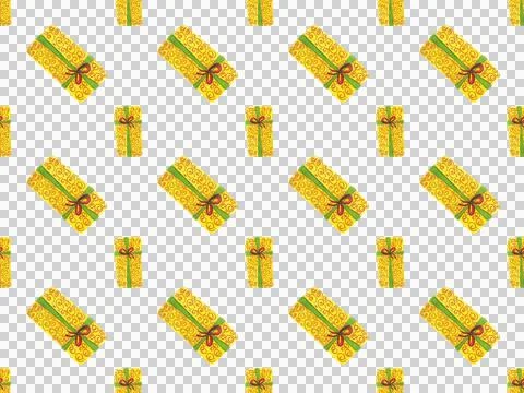 Watercolor seamless pattern with gift boxes. Hand-drawn bright illustrations Stock Illustration