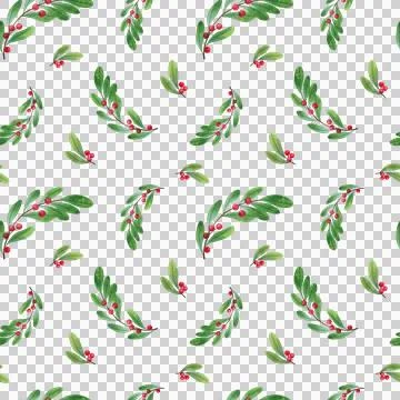 Watercolor seamless pattern with green trees, snowy mountains Stock Illustration