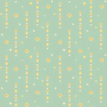Watercolor seamless pattern Handmade macrame cotton wall decoration on mint Stock Illustration