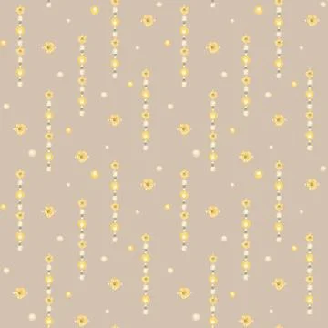 Watercolor seamless pattern Handmade macrame cotton wall decoration on beige Stock Illustration