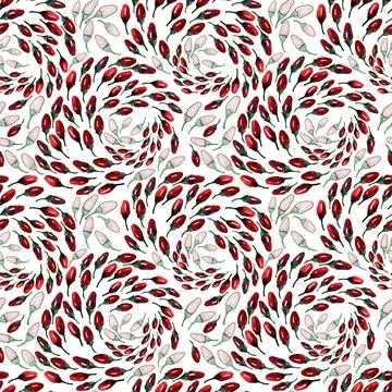 Watercolor seamless pattern with hot and sweet peppers Stock Illustration