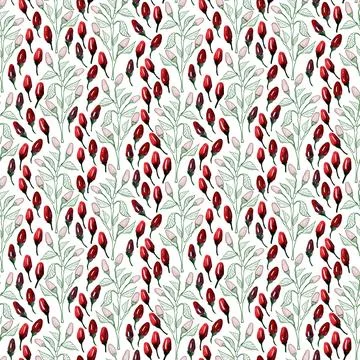 Watercolor seamless pattern with hot and sweet peppers Stock Illustration