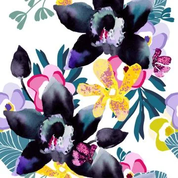 Watercolor seamless pattern Stock Illustration