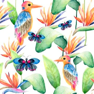 Watercolor seamless pattern. Stock Illustration