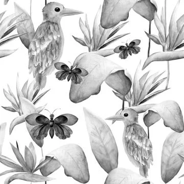 Watercolor seamless pattern. Stock Illustration