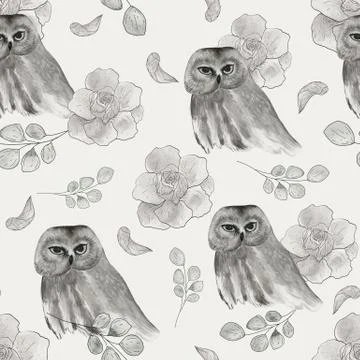 Watercolor seamless pattern. Stock Illustration