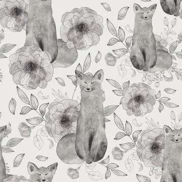Watercolor seamless pattern. Stock Illustration