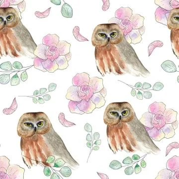 Watercolor seamless pattern. Stock Illustration