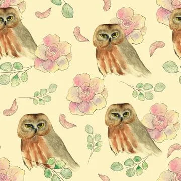 Watercolor seamless pattern. Stock Illustration