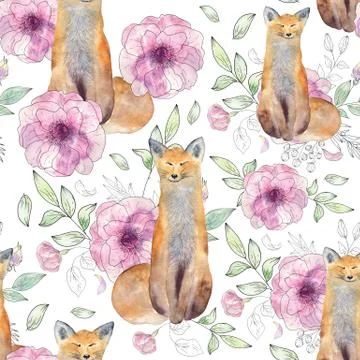 Watercolor seamless pattern. Stock Illustration