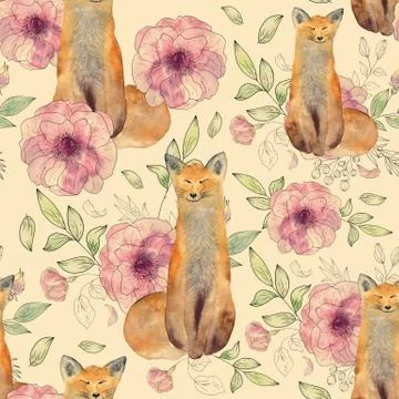 Watercolor seamless pattern. Stock Illustration