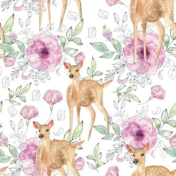 Watercolor seamless pattern. Stock Illustration