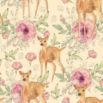 Watercolor seamless pattern. Stock Illustration