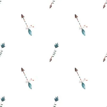 Watercolor seamless pattern with indian arrows. cute boho pattern for printing Stock-Illustration