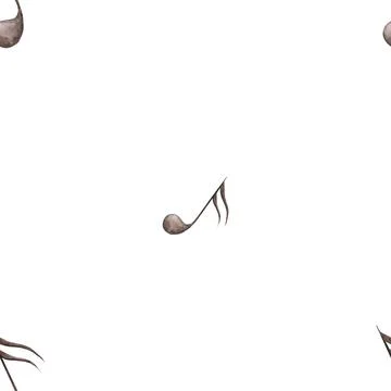 Watercolor seamless pattern musical notes. drawn by hand. minimalistic seamless 库存插图