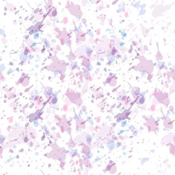 Watercolor seamless pattern with paint splashes in pastel colors.  Stock Illustration