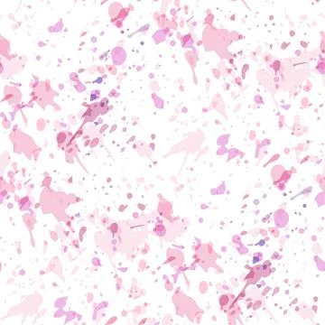 Watercolor seamless pattern with paint splashes in pastel colors.  Stock Illustration