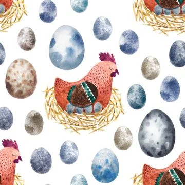 Watercolor seamless pattern Stock Photos