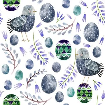 Watercolor seamless pattern Stock Photos