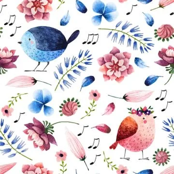 Watercolor seamless pattern Stock Photos