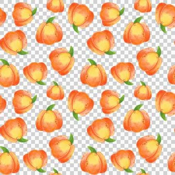 Watercolor seamless pattern with pumpkin. Hand drawn illustration. Stock Illustration