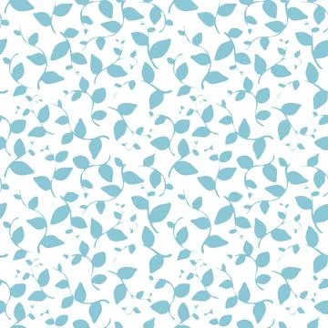 Watercolor seamless pattern with purple leafs and branches. Stock Illustration
